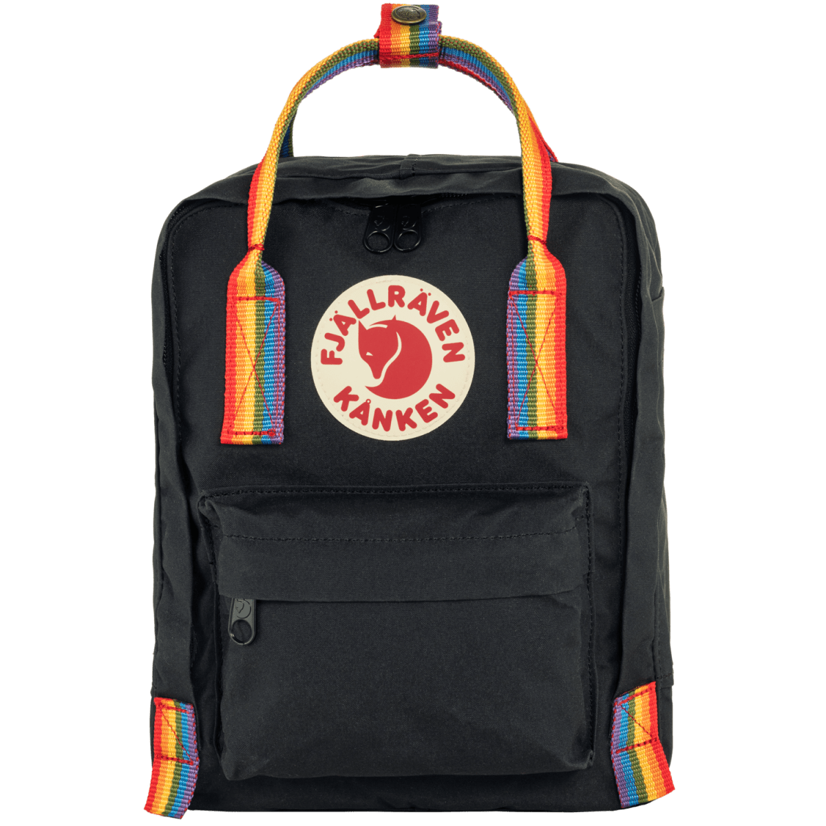 Kånken Rainbow Mini — Black-Rainbow Pattern