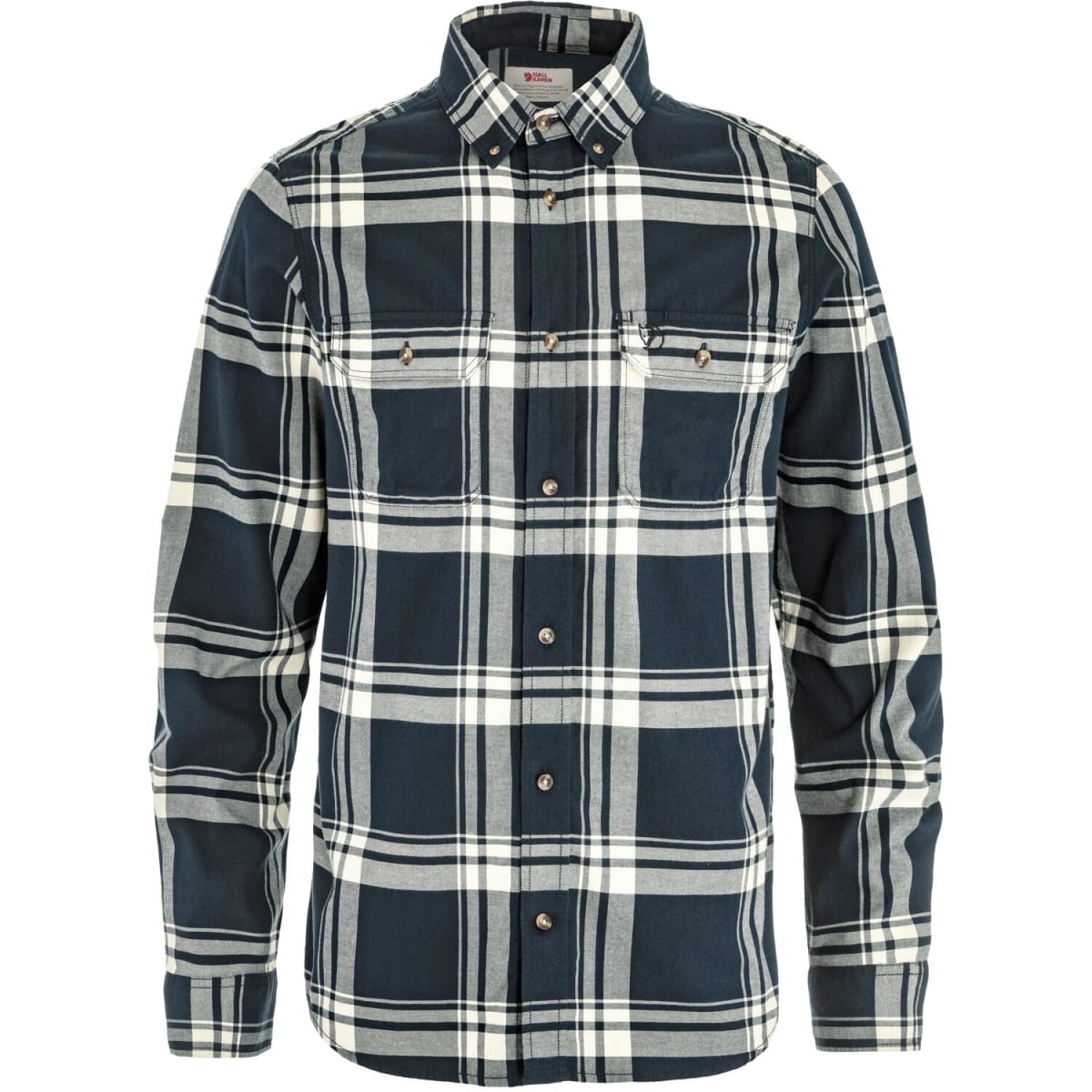 Övik Lite Flannel Shirt M — Dark Navy-Chalk White